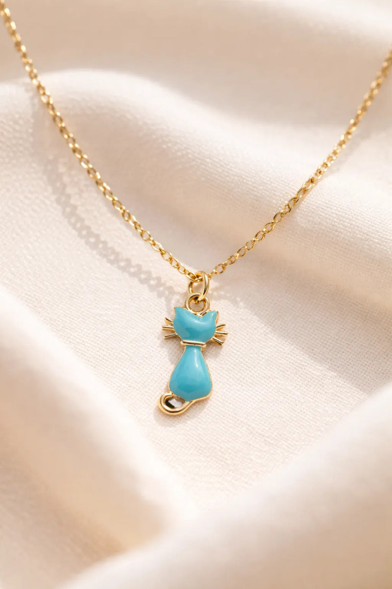 Collar Esmaltado - Gato Azul