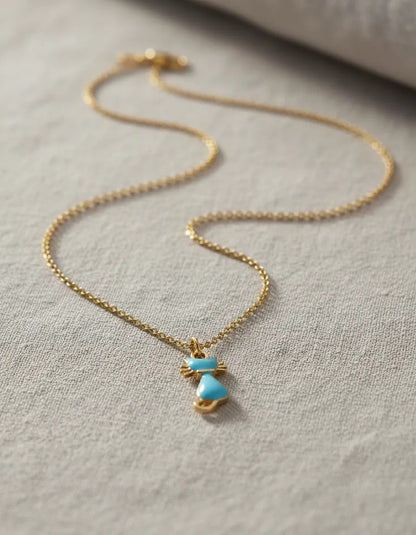 Collar Esmaltado - Gato Azul