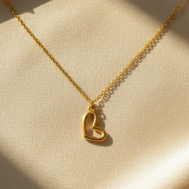 Collar Dorado - Corazón Contorno