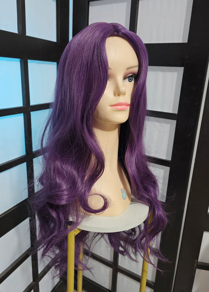 Peluca FEELSI Morado Violeta Rizada Larga Sin Fleco Cosplay