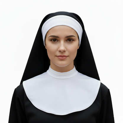 Kit Accesorios Disfraz de Monja Halloween Cabeza y Cuello