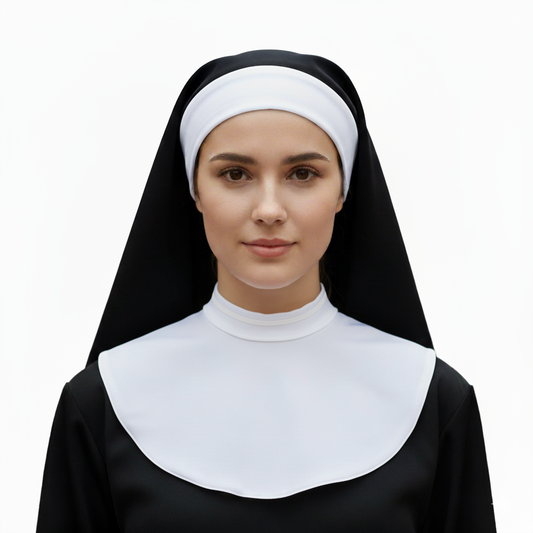 Kit Accesorios Disfraz de Monja Halloween Cabeza y Cuello