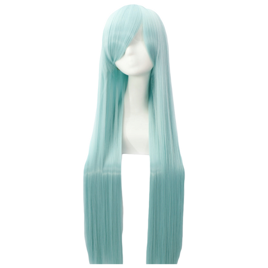 Peluca JOY Menta Azul Celeste Larga Lisa con Fleco L.75