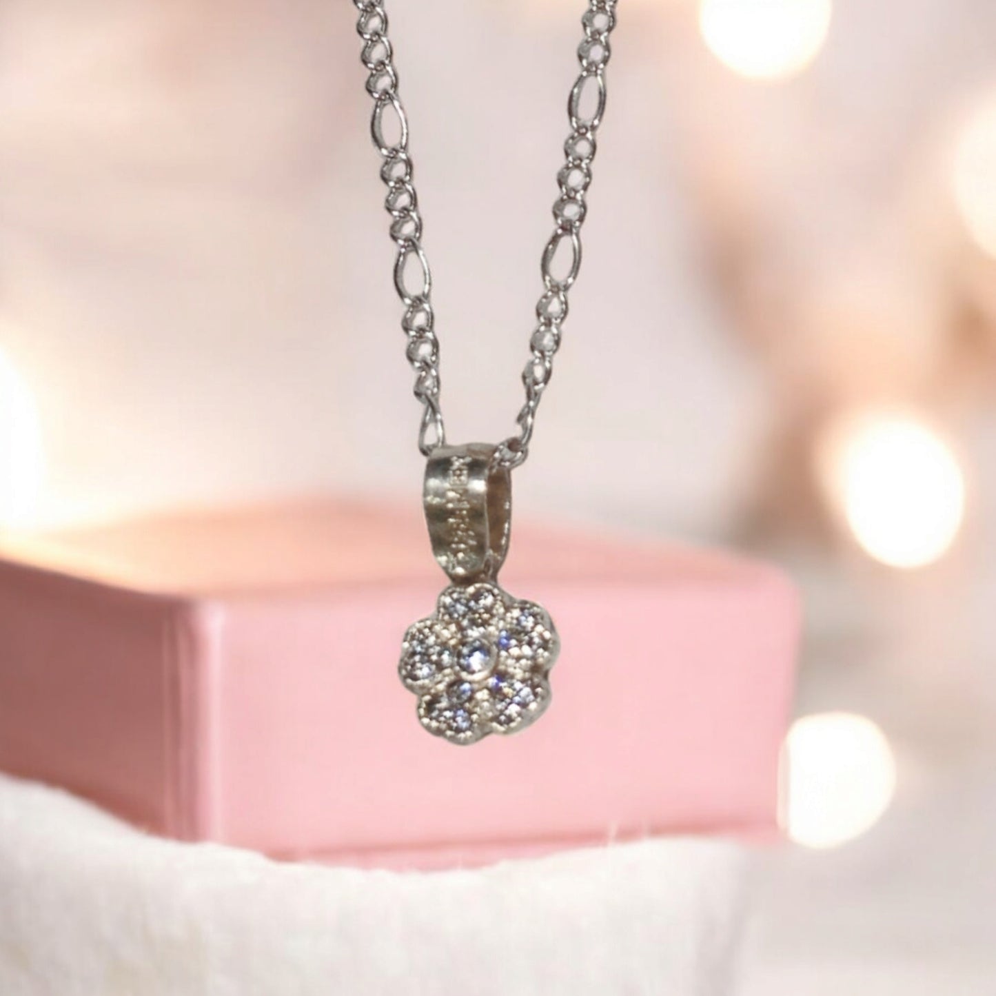 Collar Plata 925 Flor Hibisco