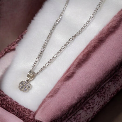 Collar Plata 925 Flor Hibisco