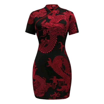 Vestido Estilo Chino Qipao Tradicional Corto Moda Asiatica