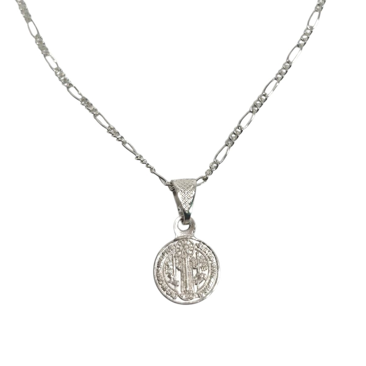 Collar de Plata 925 Cadena y Medalla de Santos Religiosos