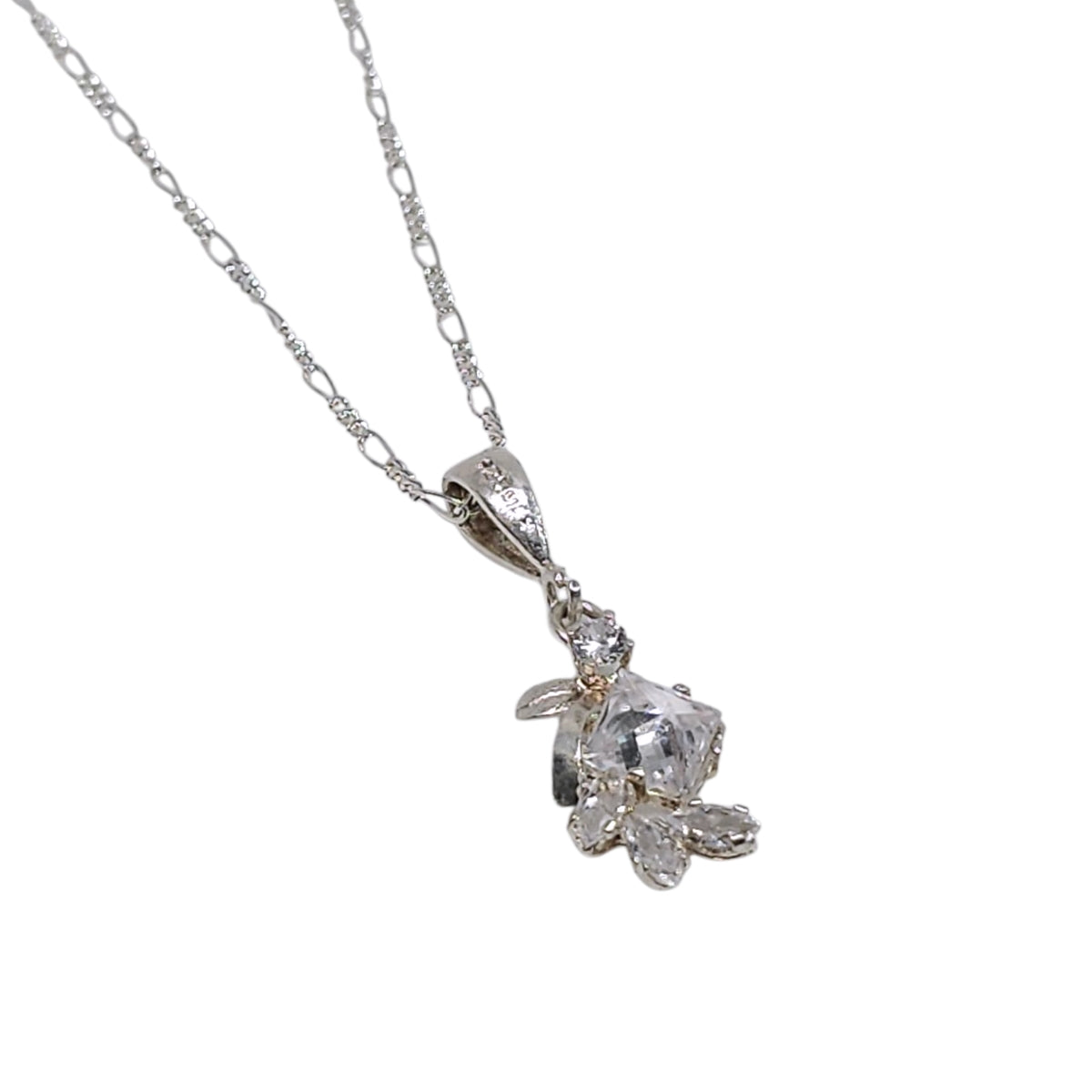 Collar Plata 925 Elegante Dije con Cristales