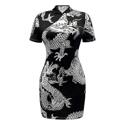 Vestido Estilo Chino Qipao Tradicional Corto Moda Asiatica