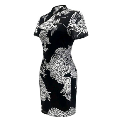 Vestido Estilo Chino Qipao Tradicional Corto Moda Asiatica