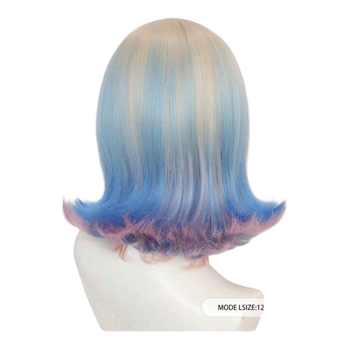 Peluca Rubio puntas Rosa y Azul Enid de Merlina