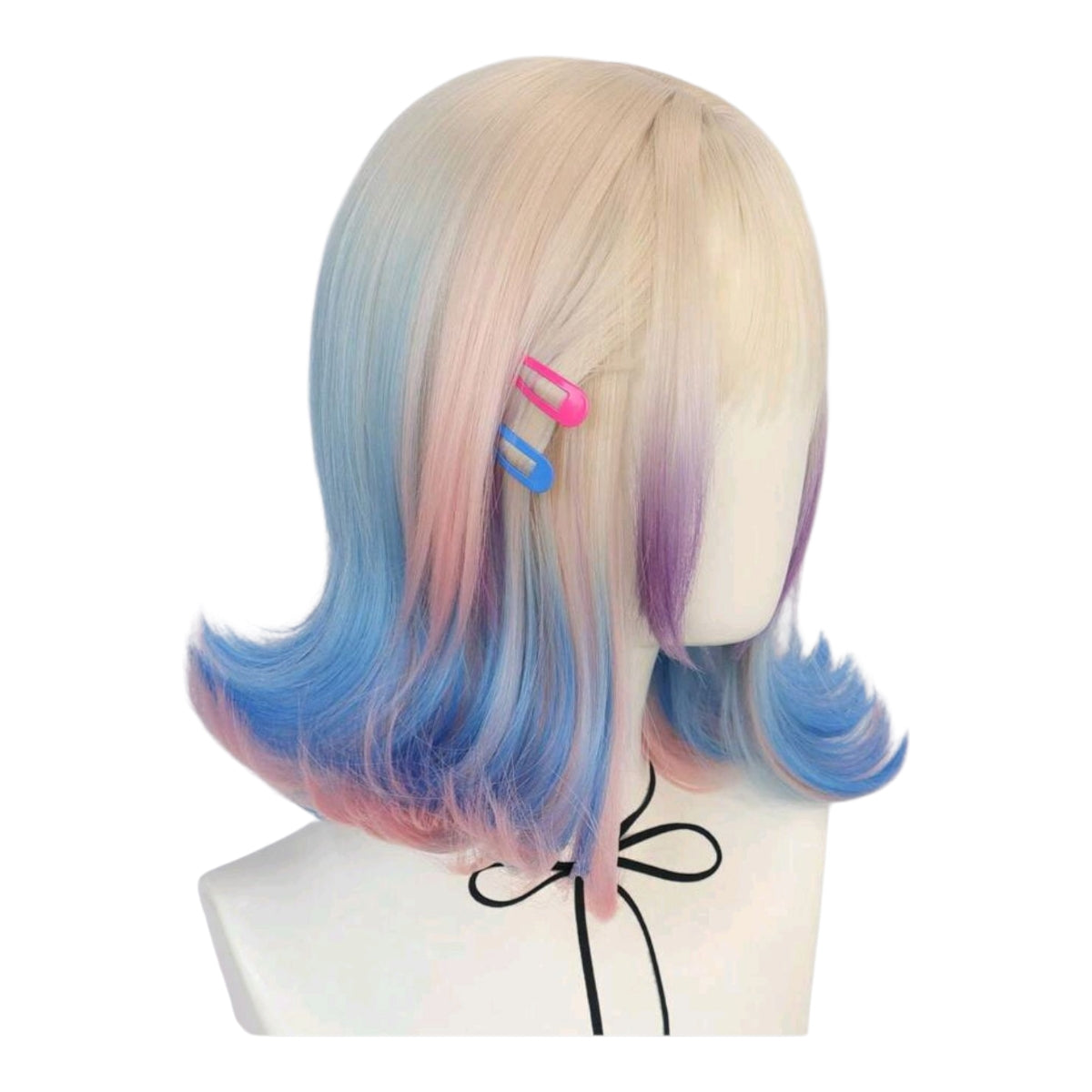 Peluca Rubio puntas Rosa y Azul Enid de Merlina