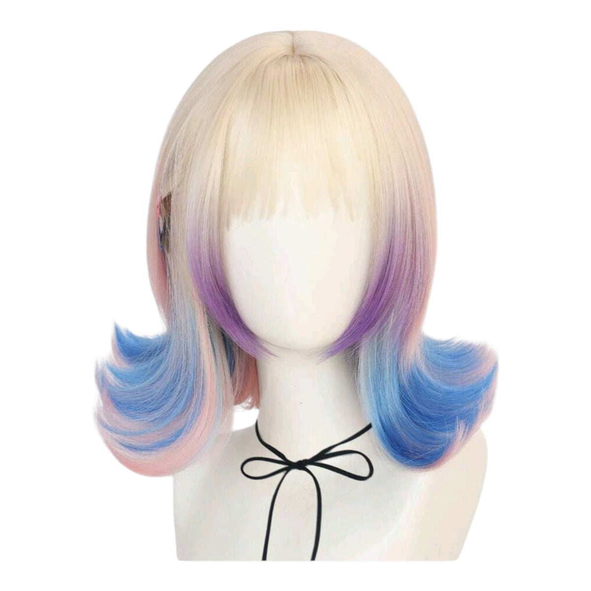 Peluca Rubio puntas Rosa y Azul Enid de Merlina