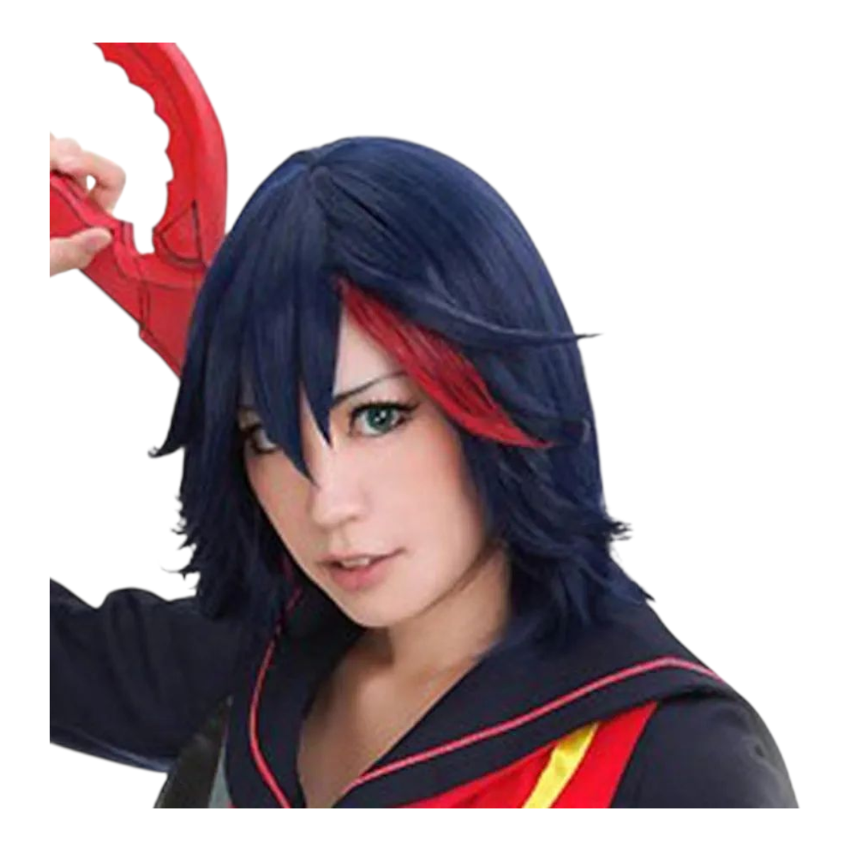 Peluca Azul Marino y Rojo Corta Ryuko Kill la Kill Cosplay
