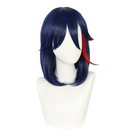 Peluca Azul Marino y Rojo Corta Ryuko Kill la Kill Cosplay