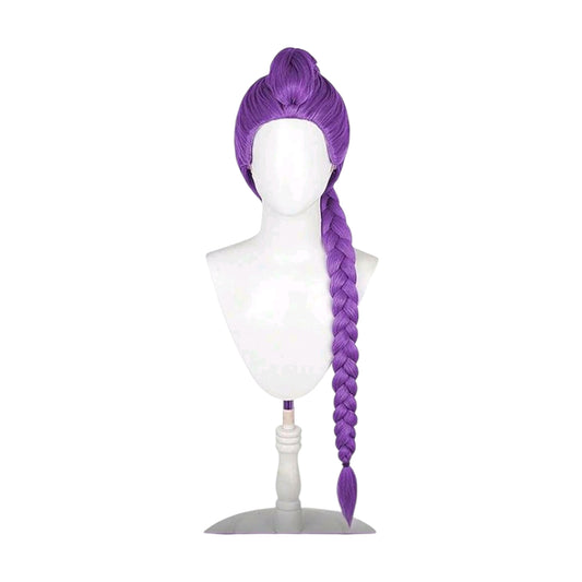 Peluca Morada Larga con Trenza Rumi Huntrix Guerreras KPOP