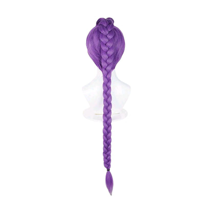 Peluca Morada Larga con Trenza Rumi Huntrix Guerreras KPOP