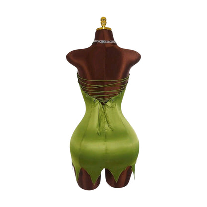 Vestido Verde Mini Tinkerbell Disfraz Adulto Campanita