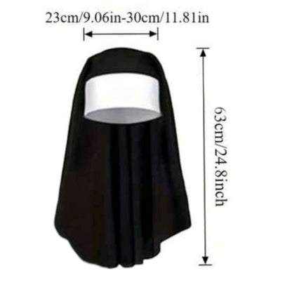 Kit Accesorios Disfraz de Monja Halloween Cabeza y Cuello