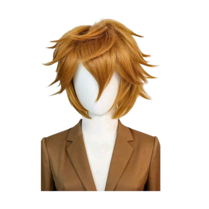 Peluca Cafe Oro Corta Estilizada con Picos estilo Anime
