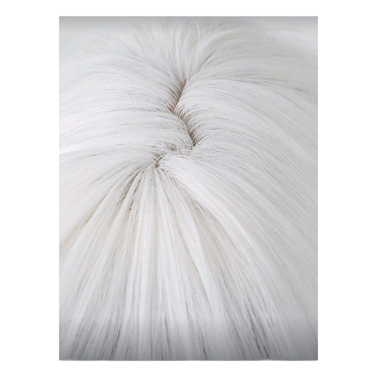 Peluca Blanca Ondulada Larga con Fleco Fibra Mate