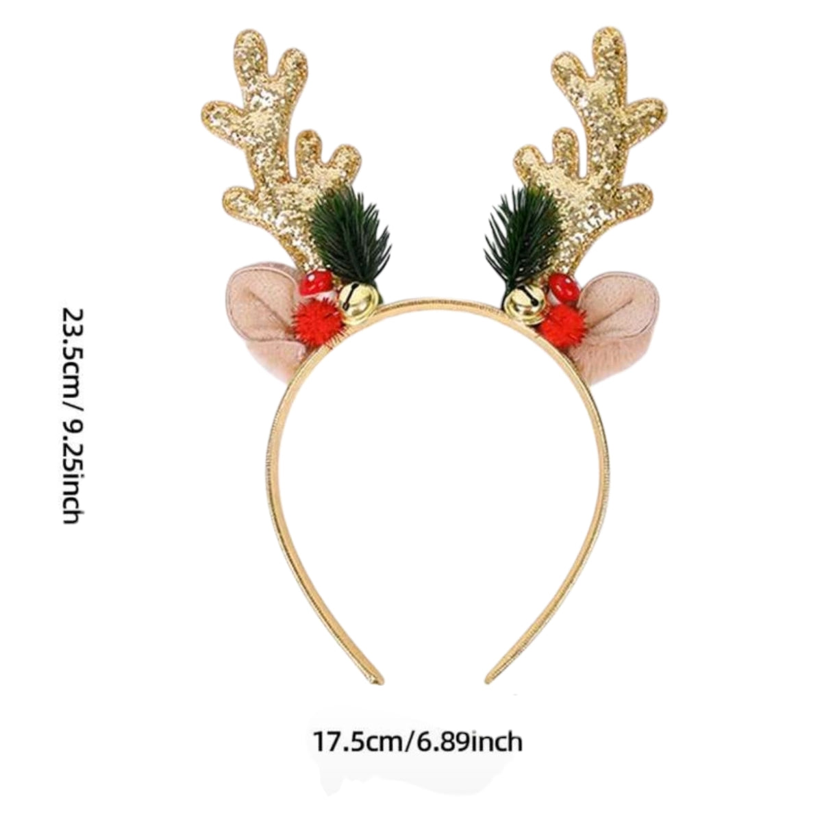 Diadema Orejas de Reno Estilo Navideño