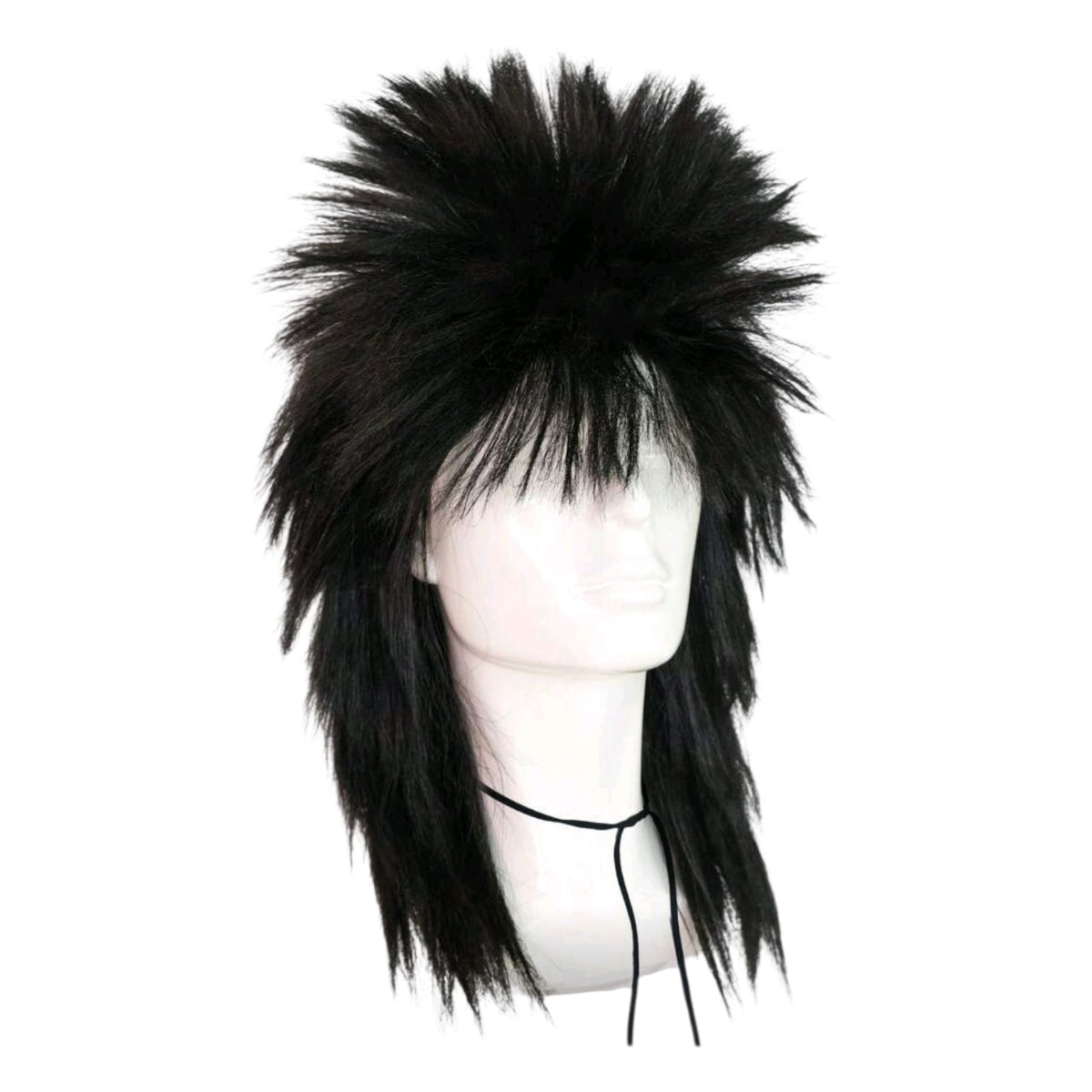 Peluca Negra con Picos Estilo Rock n Roll Disfraz