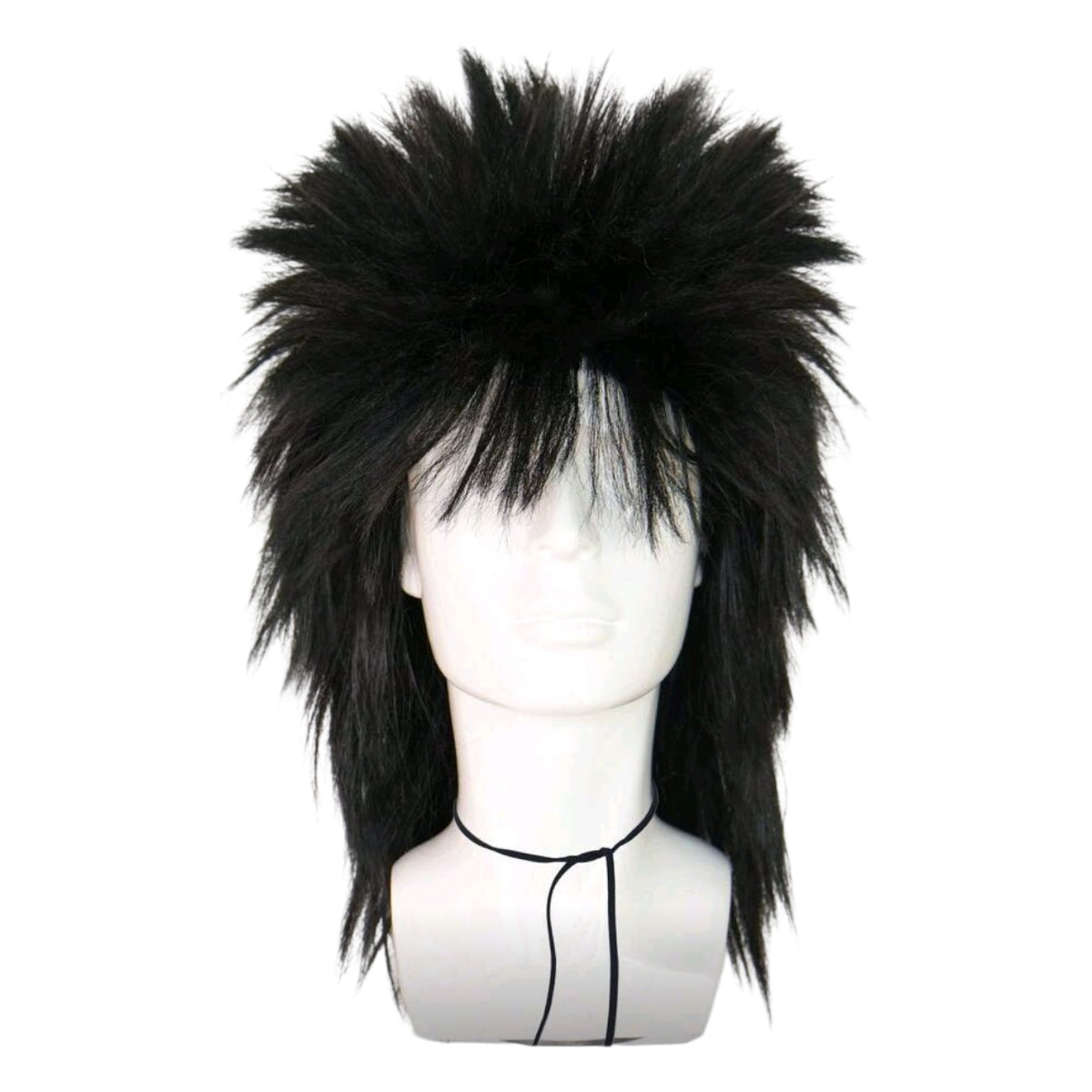 Peluca Negra con Picos Estilo Rock n Roll Disfraz
