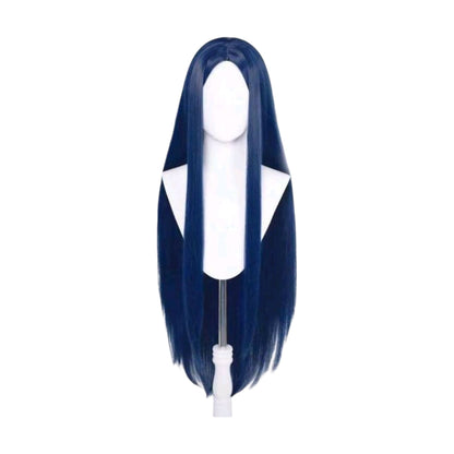Peluca Azul Marino Lisa Larga sin Fleco