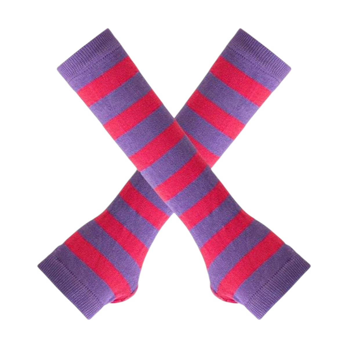 Guantes Color Morado y Rosa Estilo Rayas Para Disfraz