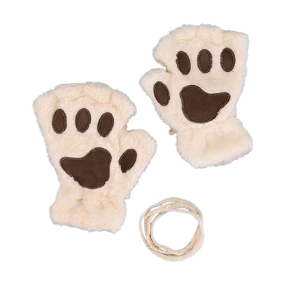 Guantes de Peluche Huella de Gato