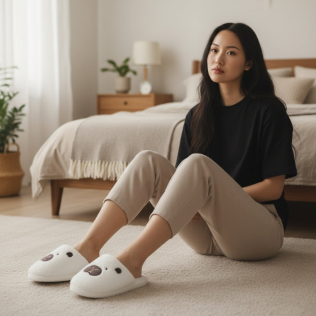 Pantuflas del Hogar Lymalimoon Capibara Peluche Blanco