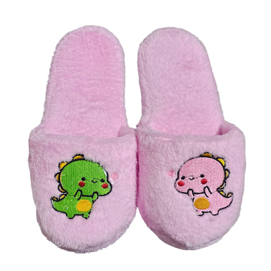 Pantuflas del Hogar Lymalimoon Dinosaurios Peluche Beige y Rosa