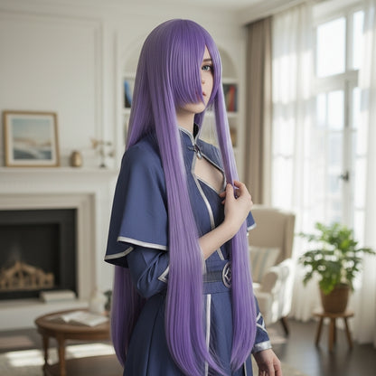 Peluca Morado Uva Larga Sintetica Lisa 100 cm L.61