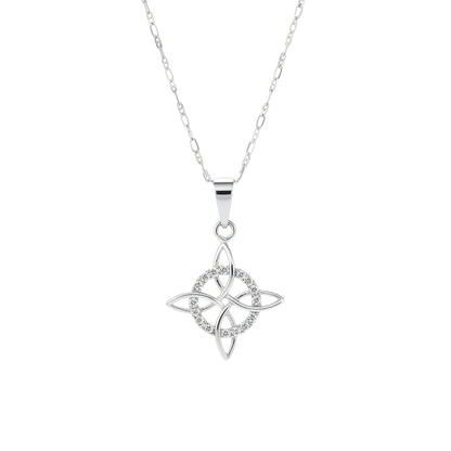 Collar Plata 925 Elegante Dije Nudo de Bruja