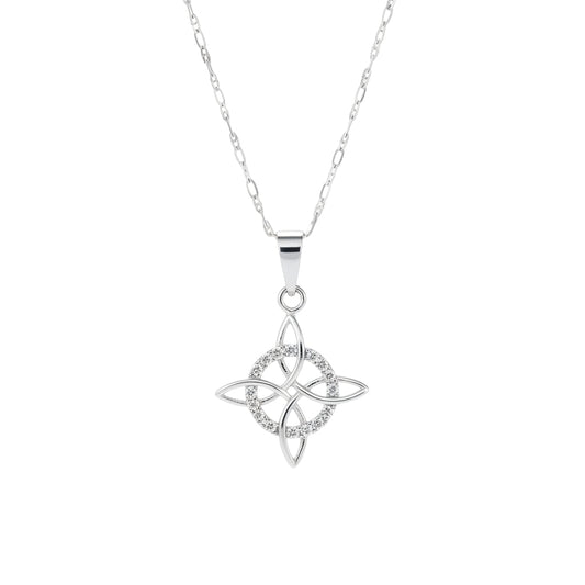 Collar Plata 925 Elegante Dije Nudo de Bruja