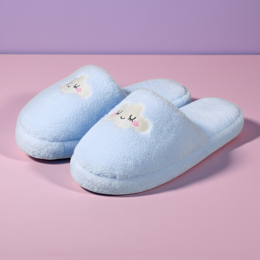 Pantuflas de Peluche de Nube Feliz