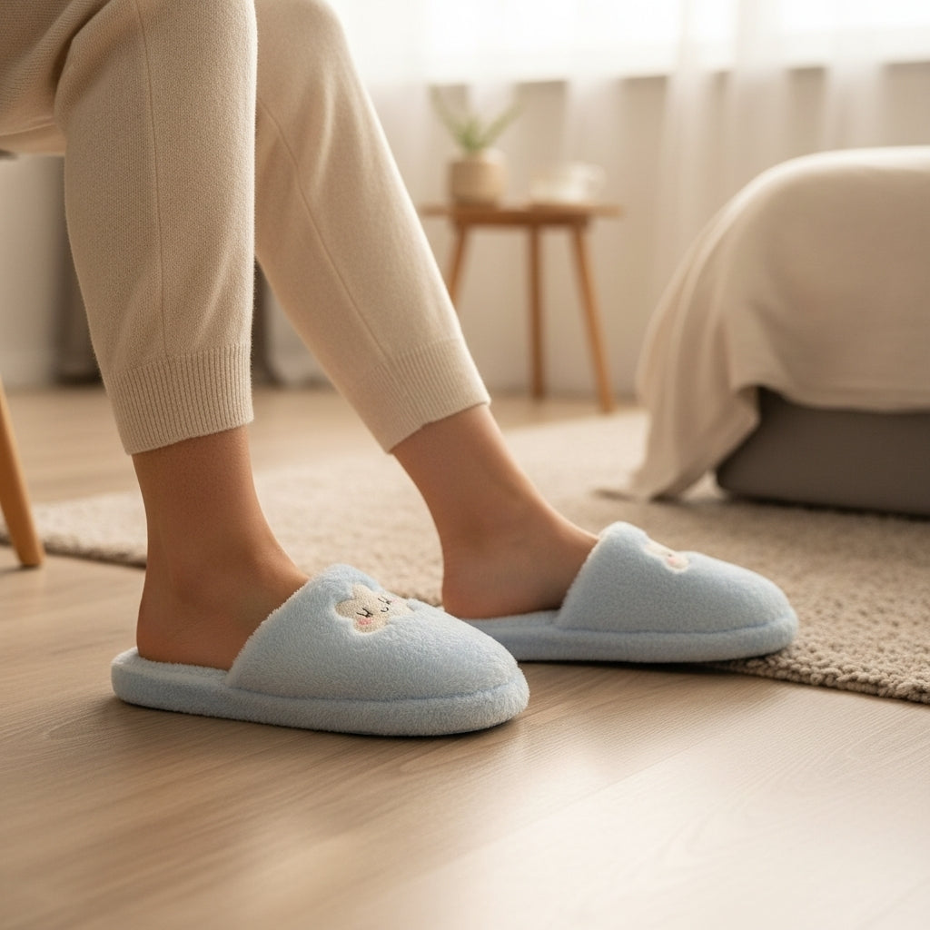 Pantuflas de Peluche de Nube Feliz