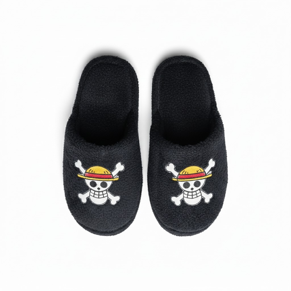 Pantuflas One Piece Anime Piratas Negras de Peluche