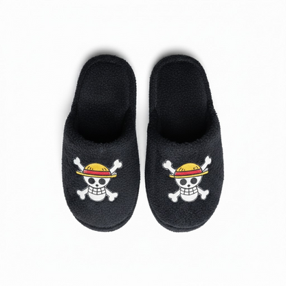 Pantuflas One Piece Anime Piratas Negras de Peluche