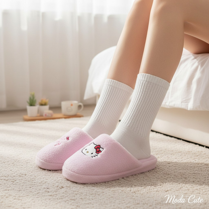 Pantuflas de Hello Kitty Rosa Pastel para Adulto