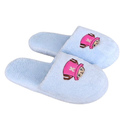 Pantuflas de Peluche Azules Tematica One Piece