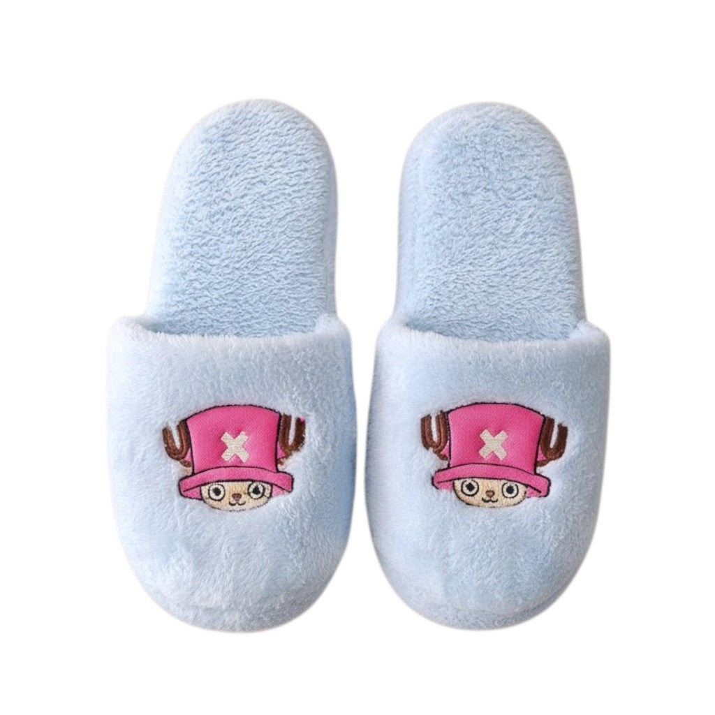 Pantuflas de Peluche Azules Tematica One Piece