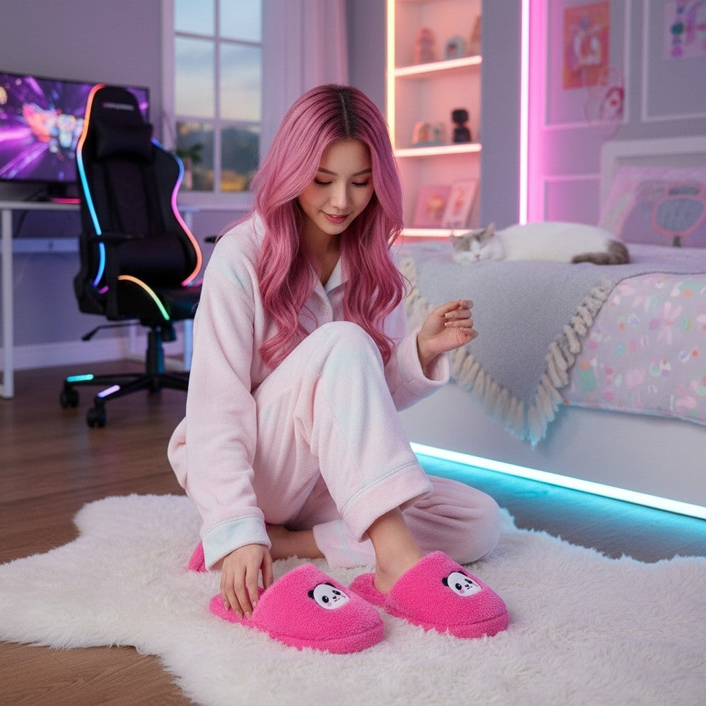 Pantuflas de Peluche Oso Panda