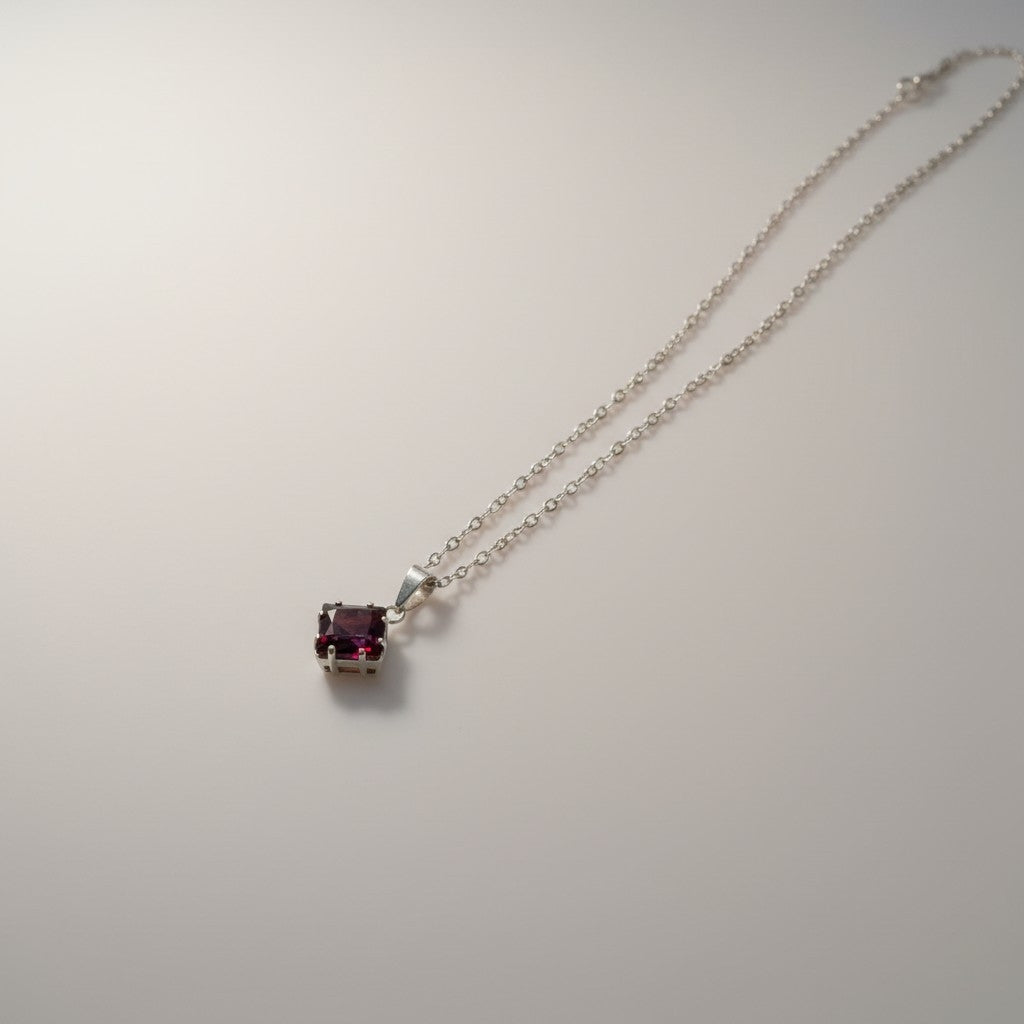 Juego de Joyeria con Forma de Rombos Plata 925 Collar y Aretes