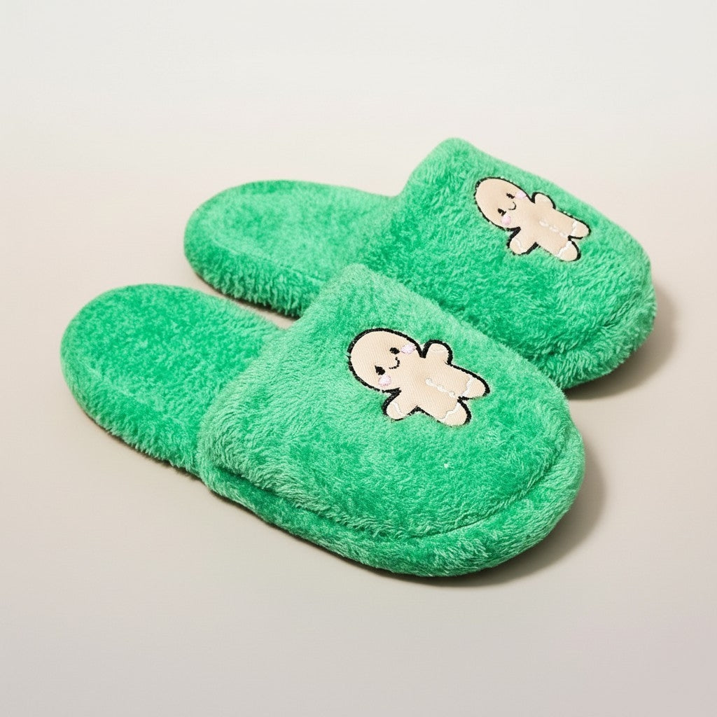 Pantuflas de Peluche Navideñas Gengibre
