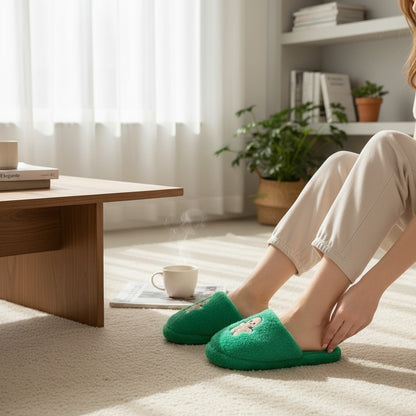 Pantuflas de Peluche Navideñas Gengibre