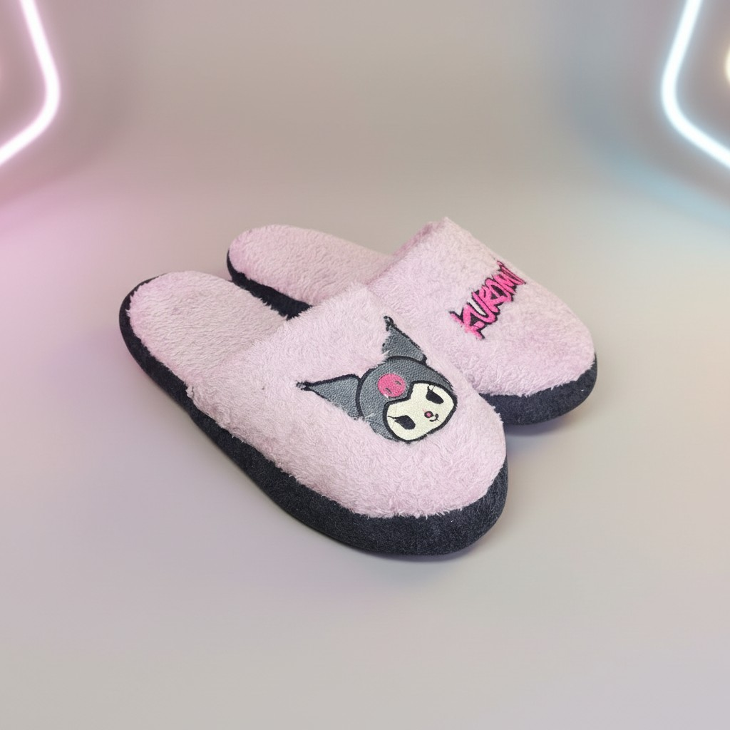 Pantuflas Tematica de Kuromi Lila Moda Geek