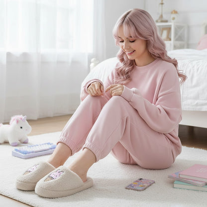 Pantuflas de Peluche Bunny Ice Cream