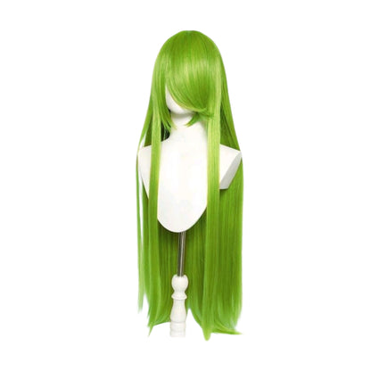 Peluca Verde Limon Larga Lisa con Fleco L.1